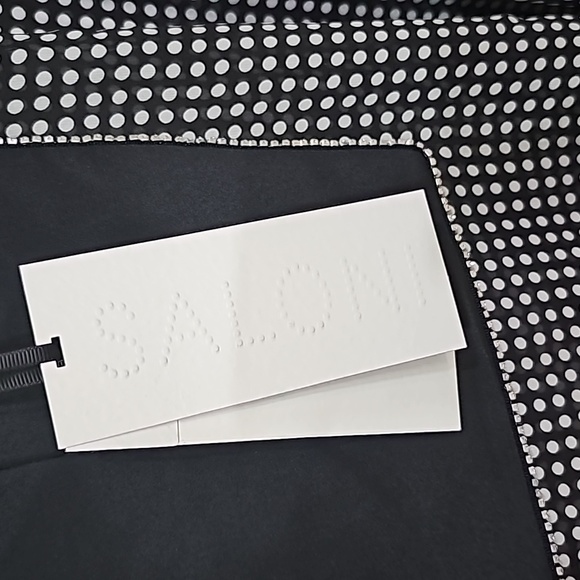 NWT SALONI Black & White Beaded Bow Silk Georgette Blouse Sz 8 - Picture 11 of 13